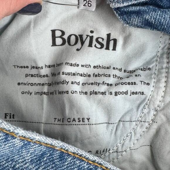 Boyish Jeans The Casey High-Rise Straight Leg Asymmetrical Size 26 - Picture 4 of 6